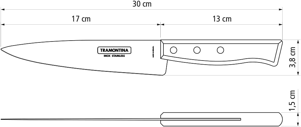 Tramontina 22299/011 Steakbesteck-Set, 14-teilig mit Naturholzgriffen 2- beziehungsweise, 3-Fach ver