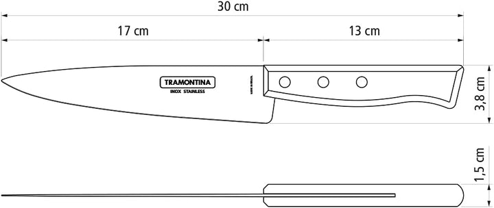 Tramontina 22299/011 Steakbesteck-Set, 14-teilig mit Naturholzgriffen 2- beziehungsweise, 3-Fach ver