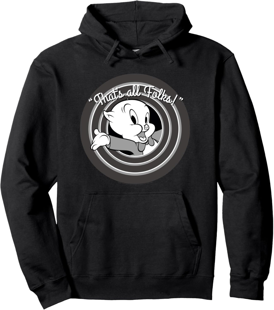 Looney Tunes That's All Folks Porky Pig Pullover Hoodie