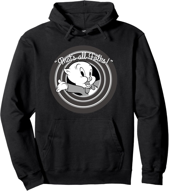 Looney Tunes That's All Folks Porky Pig Pullover Hoodie