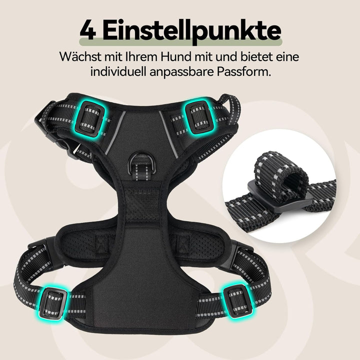 PHOEPET No Pull Hundegeschirr Verstellbares Hundewestengeschirr für den täglichen Spaziergang mit Sc
