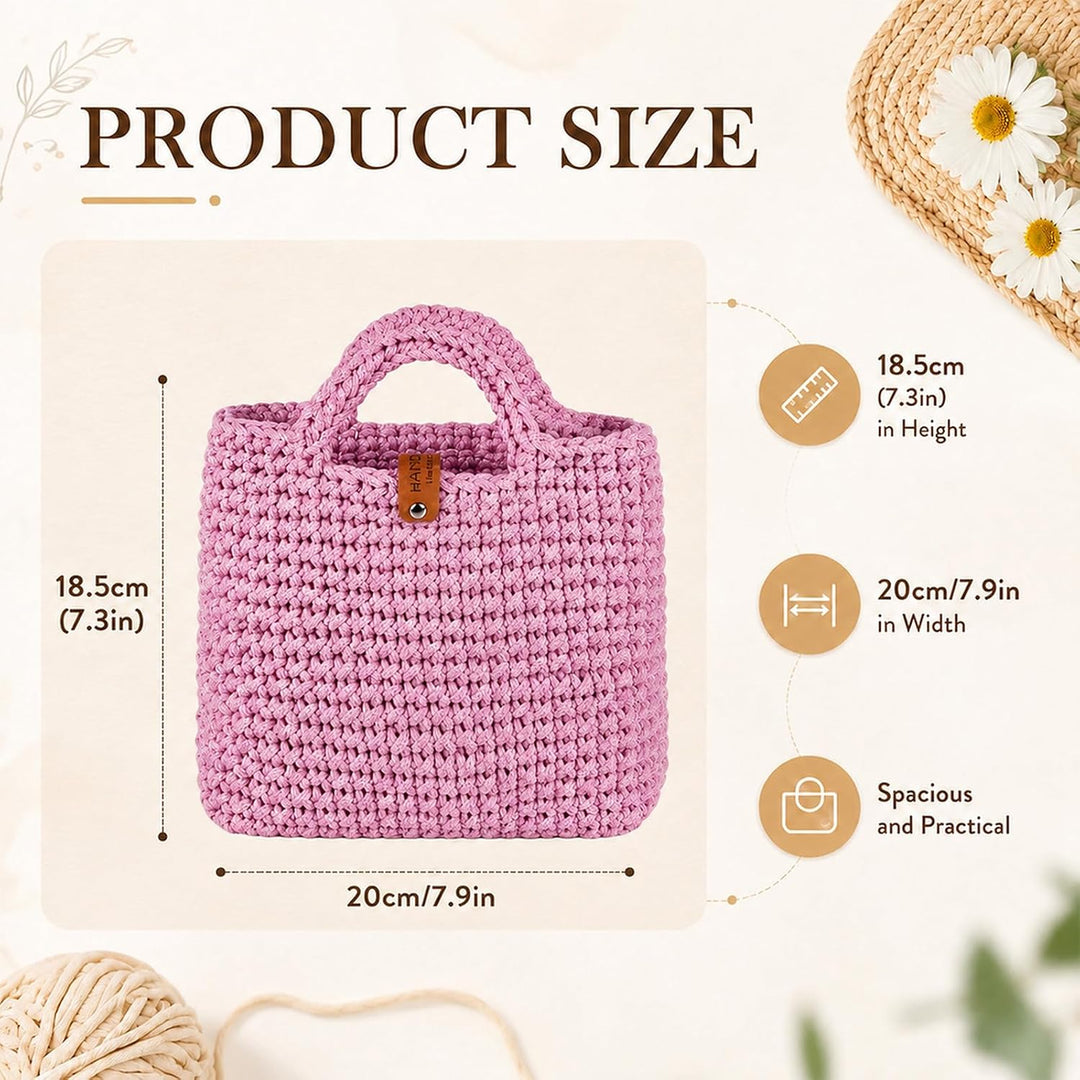 Jinfanshurich Häkelset für Anfänger Tasche, DIY Häkelset mit Häkelnadel &amp; Anleitung, Wolle zum Häkel