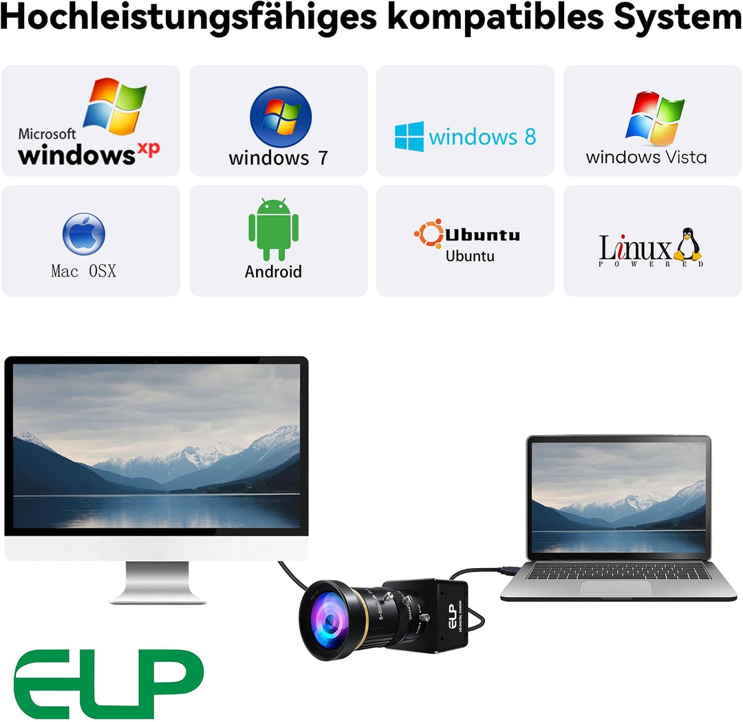 G ELP Hochgeschwindigkeit Global Shutter USB3.0 Manuelle Zoom Kamera, 720P/200fps, 1200P/120fps, USB