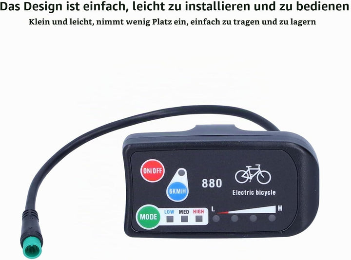 Tbest Markenlose E Display 6 Pin, E Fahrrad Display, Display,Elektrofahrrad-LCD-Display,Elektrofahrr