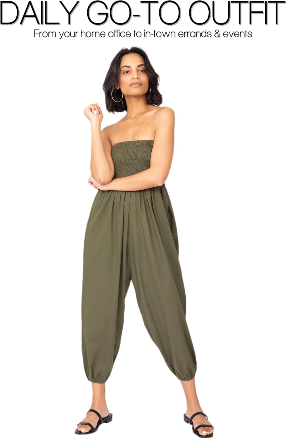likemary Jumpsuit Damen Sommer – flexibler bequemer Einteiler aus Baumwolle – knielang - wird durch
