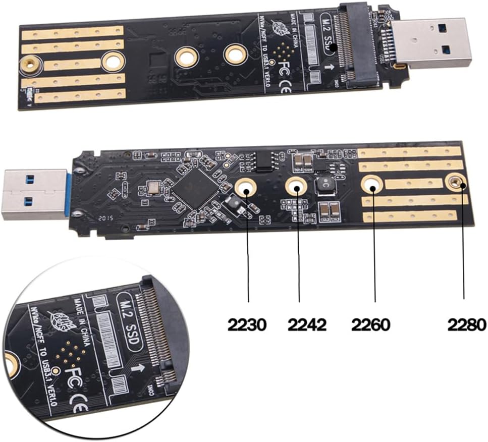 Xiwai USB 3.0 auf NVME M-Key M.2 NGFF SATA SSD Externer PCBA Gehäuse Konveter Adapter RTL9210B Chips