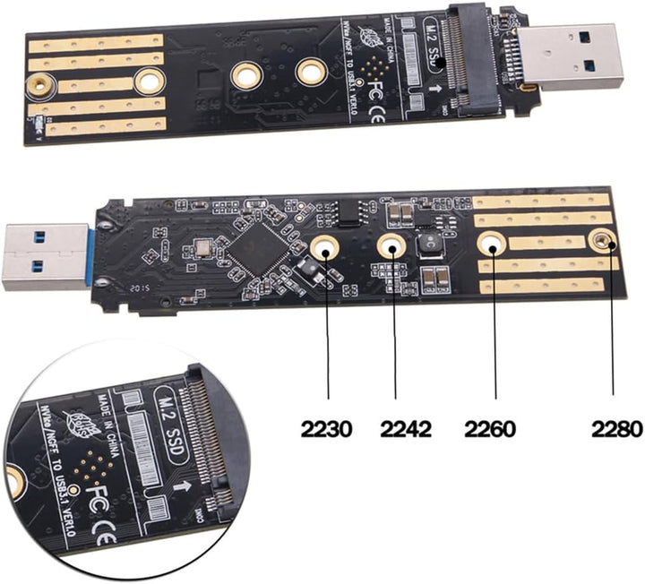 Xiwai USB 3.0 auf NVME M-Key M.2 NGFF SATA SSD Externer PCBA Gehäuse Konveter Adapter RTL9210B Chips