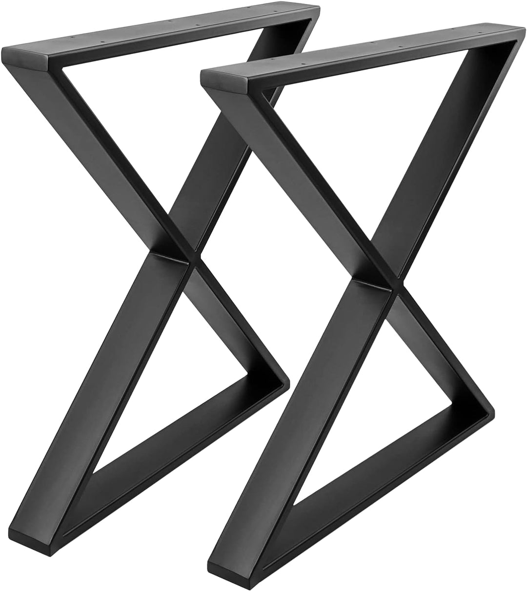 PrimeMatik - Tischbeine in 'X' aus Stahl 680 x 80 x 710 mm 2-Pack mit horizontaler Basis