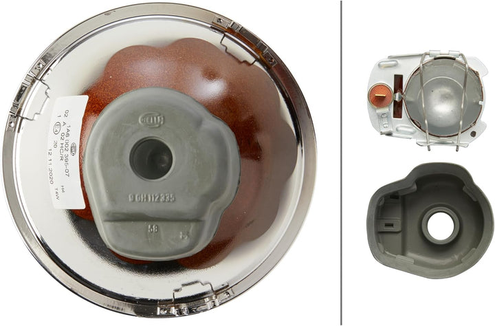 HELLA - Halogen-Scheinwerfereinsatz, Hauptscheinwerfer - 12V - Referenzzahl: 20 - Einbau - gewölbte