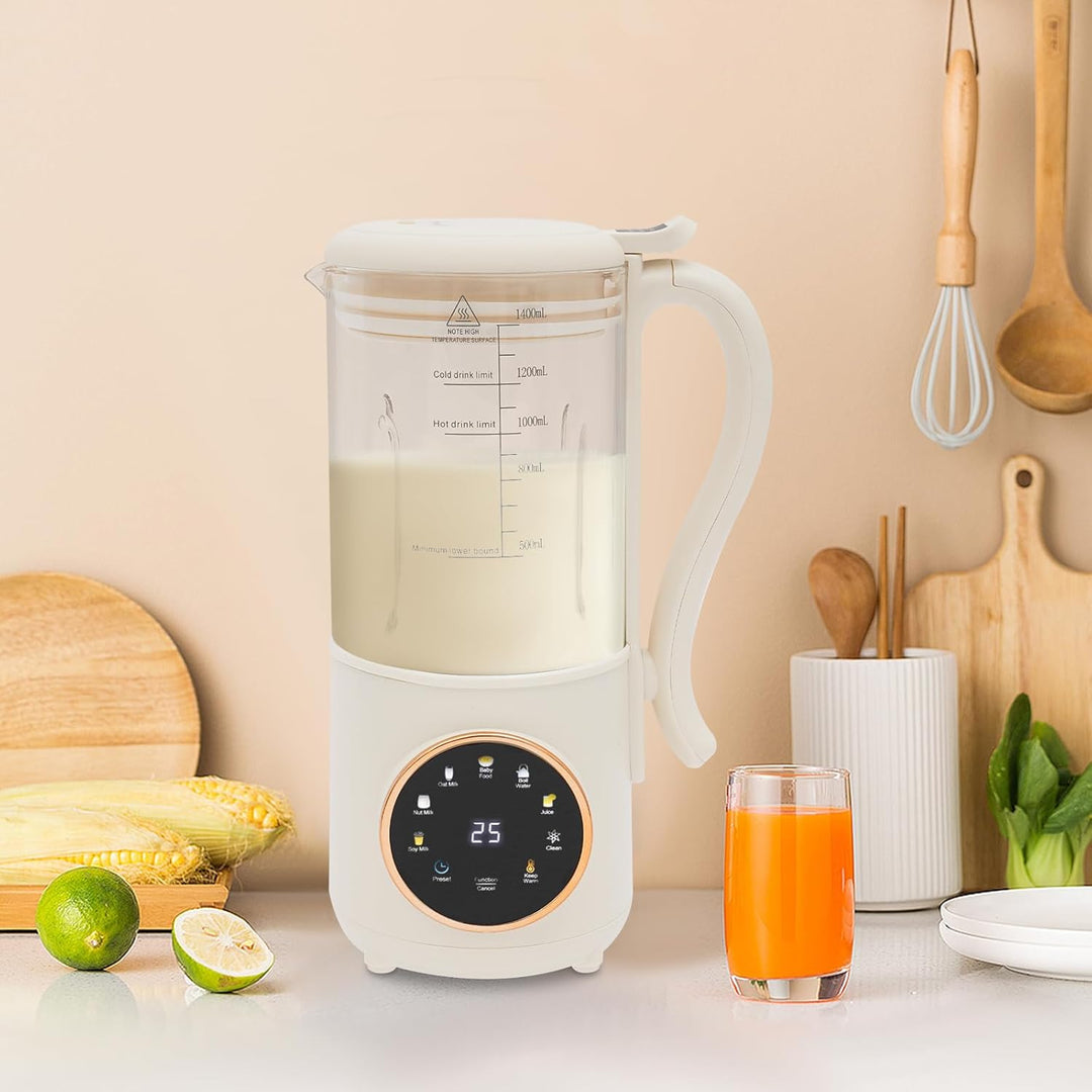 Sojamilch Maschine, 1.4 L Sojamilchmaschine mit 16 Klingen, Pflanzenmilchbereiter/Nut Milk Maker mit