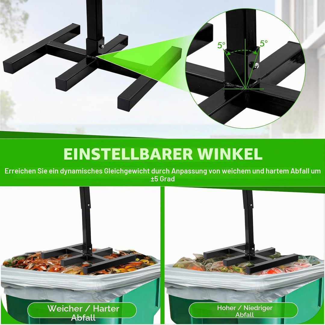 Manueller Müllverdichter Müllpresse Höhenverstellbare für 120L-360L | Tonnen Presse Hygienisch Müllt