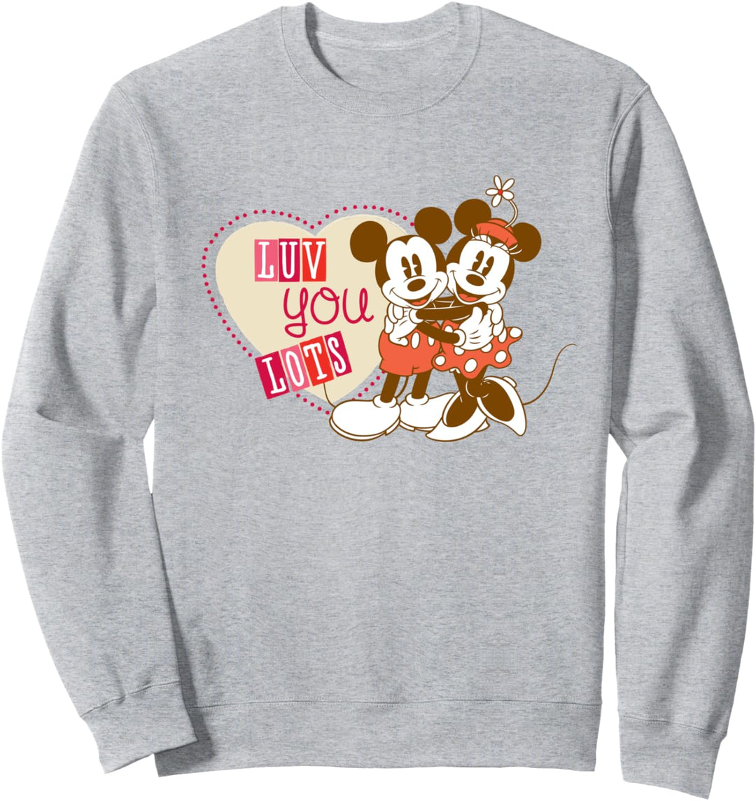 Disney Mickey Mouse & Minnie Vintage Valentine's Day Luv You Sweatshirt