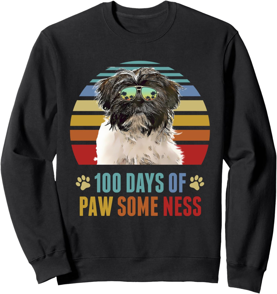 Tibetan Terrier Hund 100 Tage der Schule lustig Sweatshirt