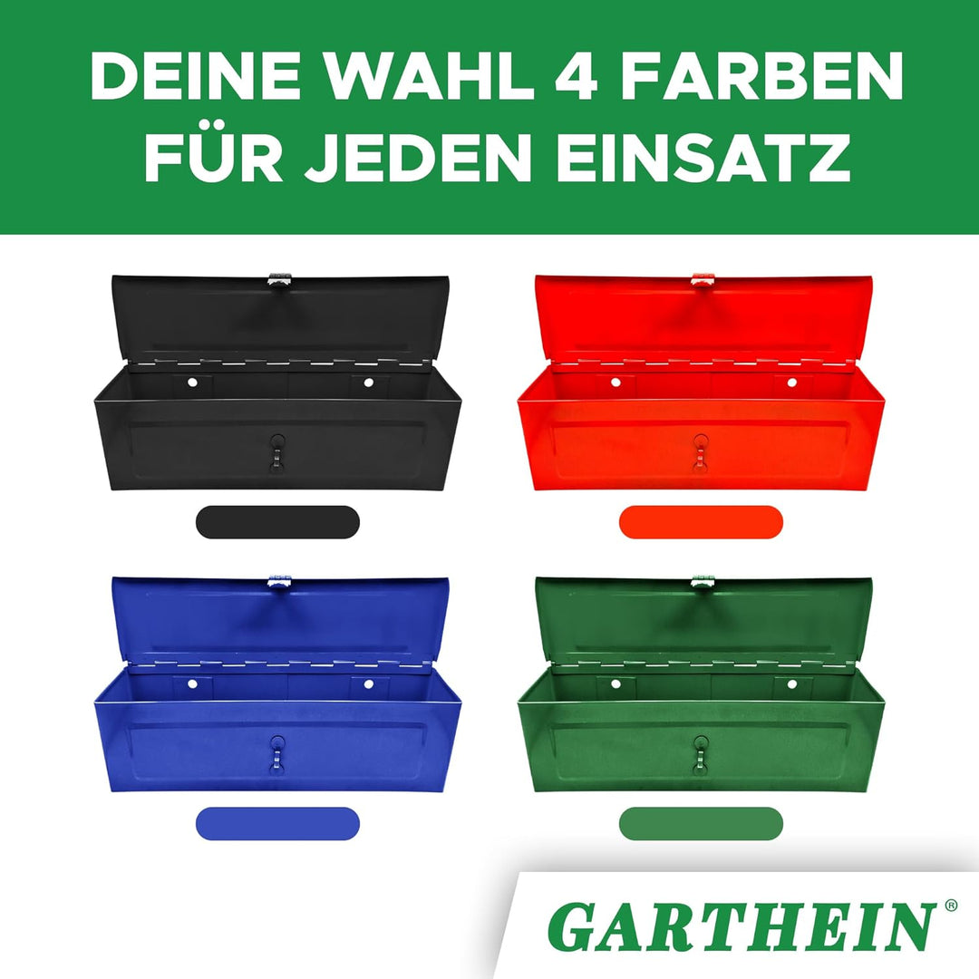 Werkzeugkiste Blau - Metall-Werkzeugbox für Auto, Keller & Heimwerker - Stabile Werkzeugkiste für Pr