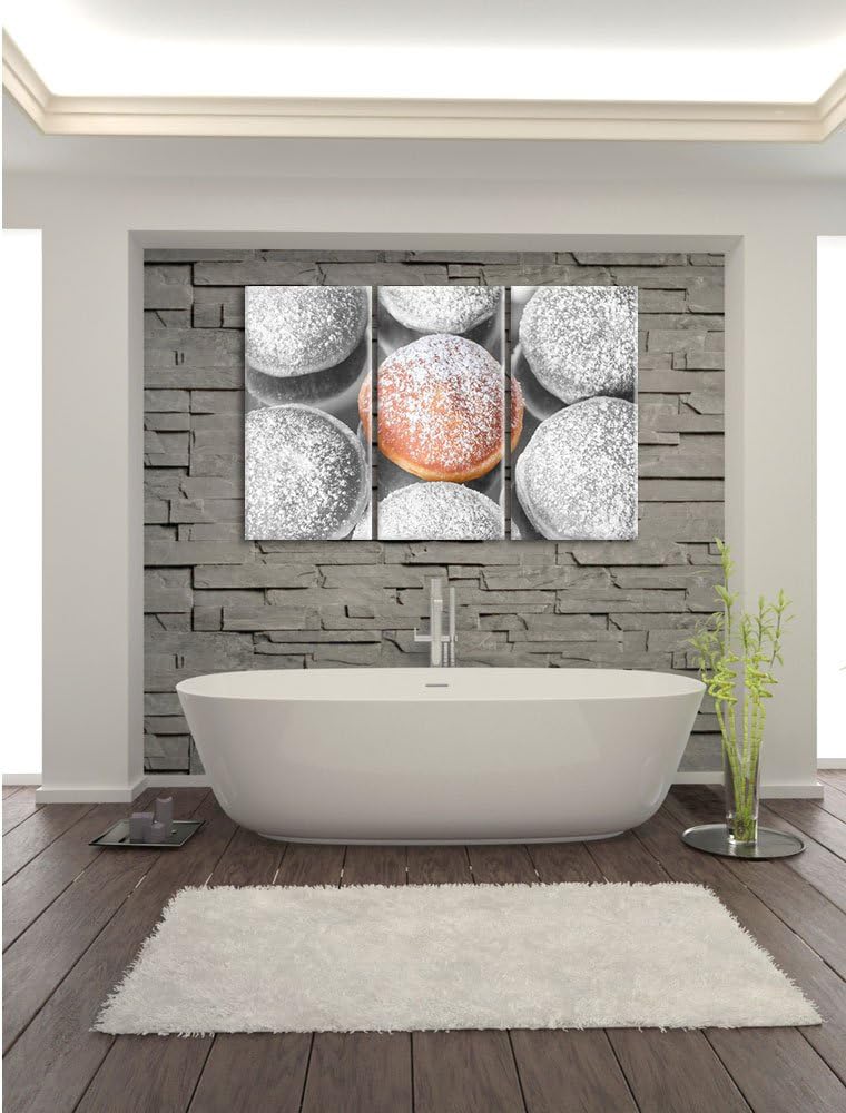 Pixxprint Süsse Berliner Schwarz/Weiss 3-Teiler Leinwandbild 120x80 Bild auf Leinwand