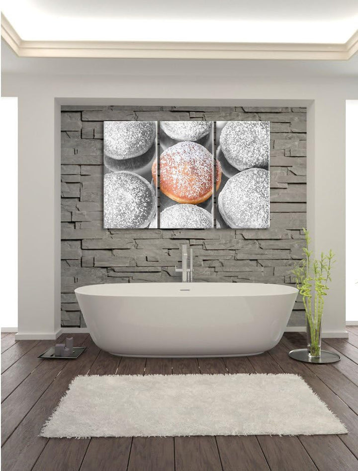 Pixxprint Süsse Berliner Schwarz/Weiss 3-Teiler Leinwandbild 120x80 Bild auf Leinwand