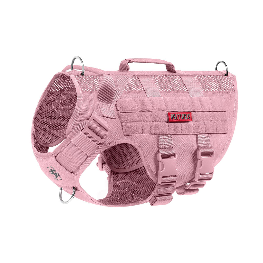 OneTigris Anti Zug Hundegeschirr Mittelgrosse Hunde, AIRE MESH Taktisches Geschirr mit 2 Griff & 3 D