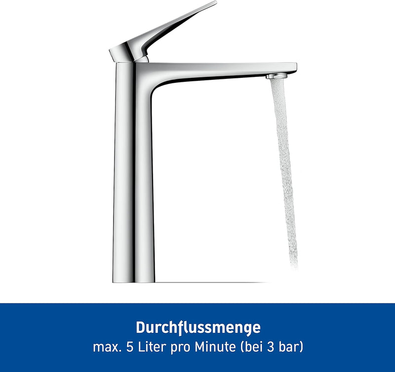 Duravit Tulum Waschtischarmatur, Grösse XL (Auslauf Höhe 222 mm), Wasserhahn Bad, Waschbecken Armatu