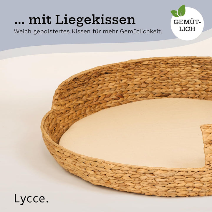 Hundebett Katzenbett Opal Wasserhyazinthe Natur Gr. 5 (Ø 83 cm) Grösse 5, Größe 5