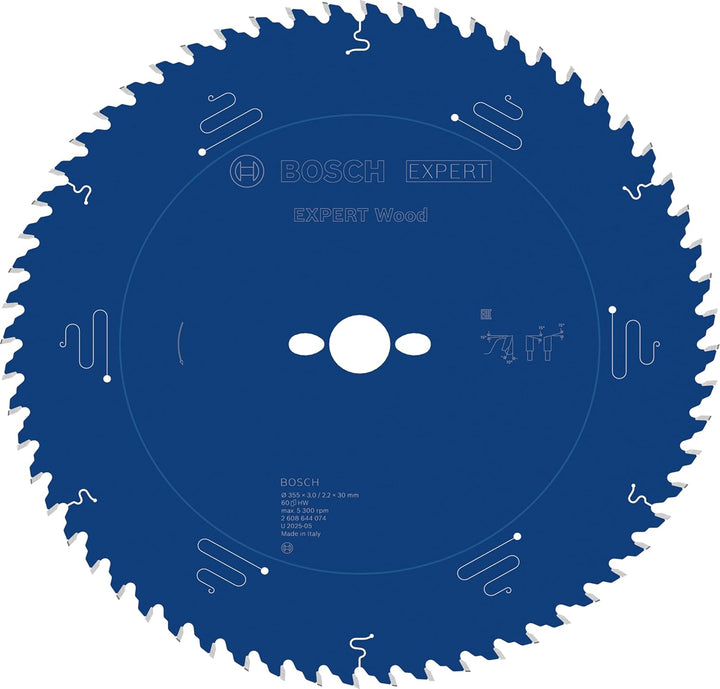 Bosch Professional 1x Kreissägeblatt Expert for Wood (Holz, Sägeblatt Ø 355 x 30 x 3 mm, 60 Zähne, Z