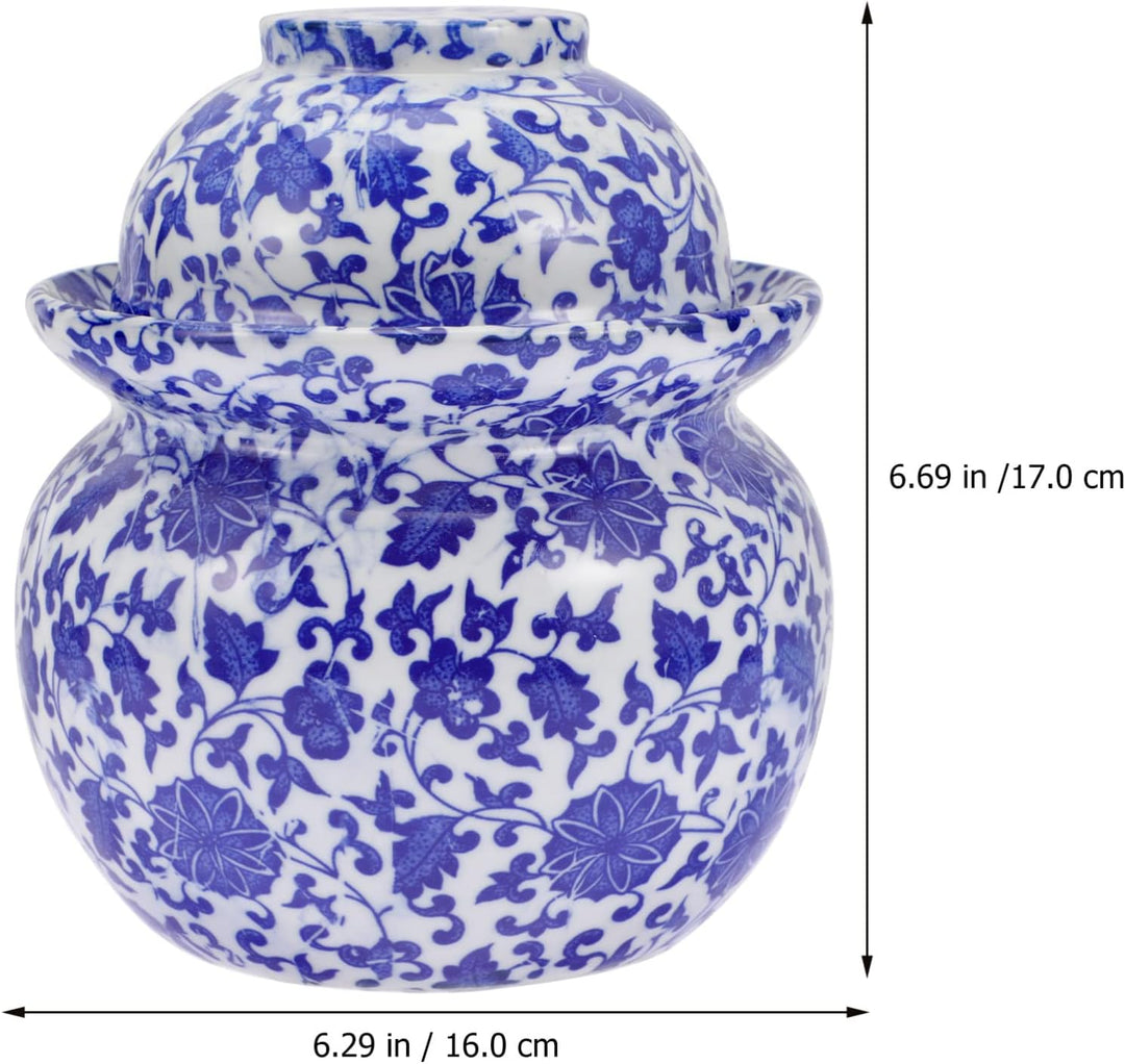 Cabilock Gärtopf Keramik Gurkentopf Sauerkrauttopf mit Deckel Rumtopf Einlegetopf Einmachtopf Tontop