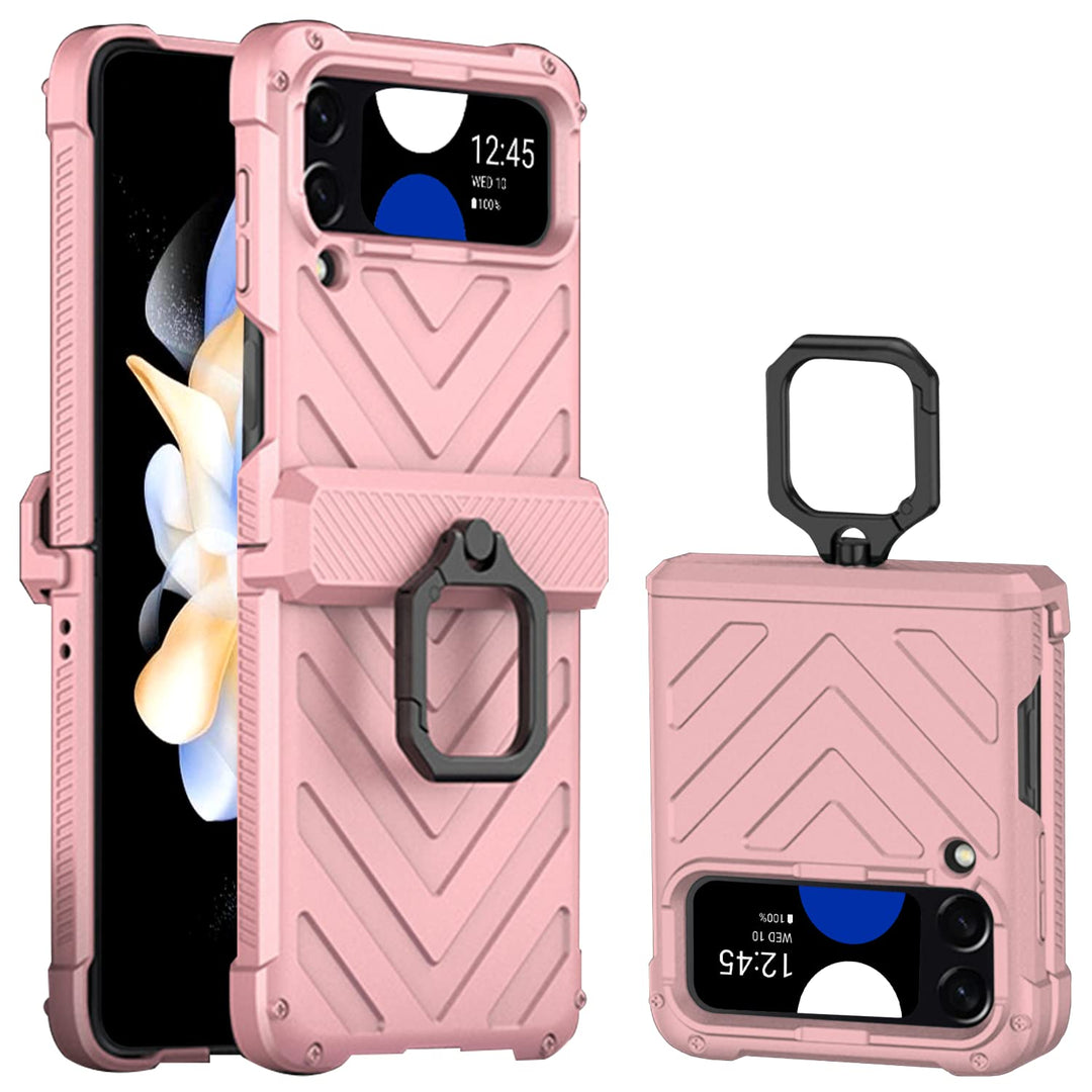 Miimall Schutzhülle Kompatibel mit Samsung Galaxy Z Flip 4 Hülle mit Ständer und Magnetscharnier, An