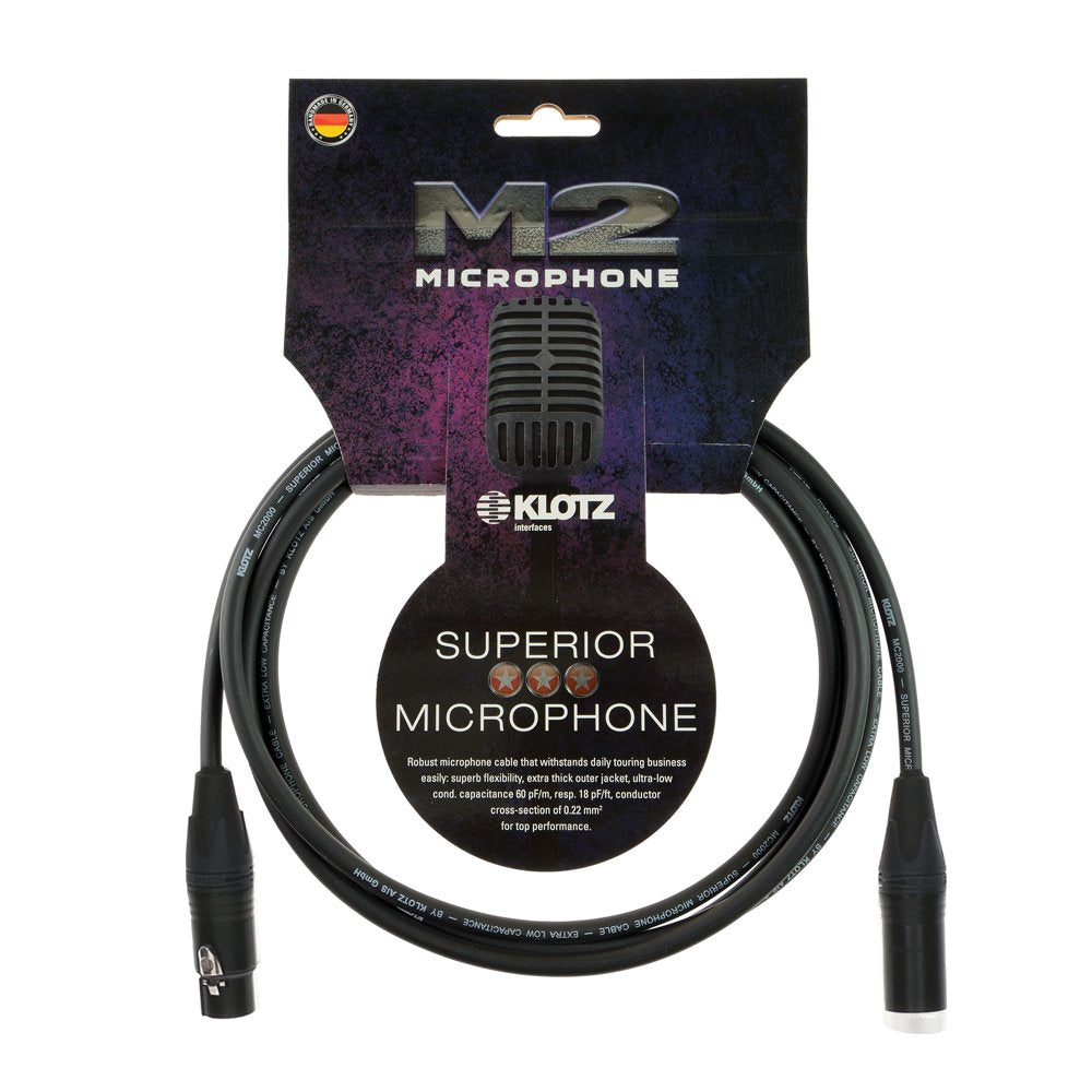 Klotz M2 XLR female / XLR male Neutrik 10 m schwarz, 10 m