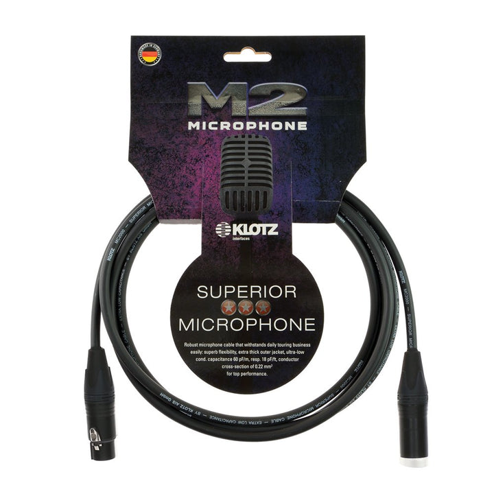 Klotz M2 XLR female / XLR male Neutrik 10 m schwarz, 10 m