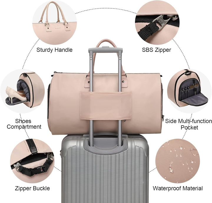 Modoker Wandelbare Kleidersäcke für Reisen, Handgepäck für Damen und Herren, Weekender – 2 in 1 häng