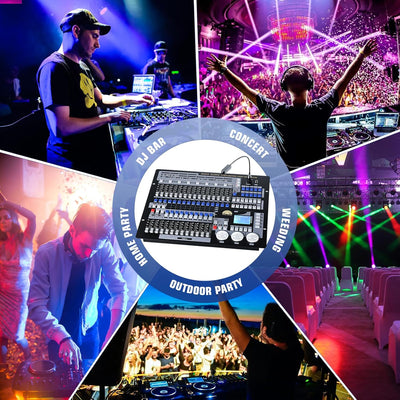 DMX Controller, 1024 DMX Console für Discolicht Bühnenbeleuchtung, DMX 512 DJ Disco Controller Ausrü