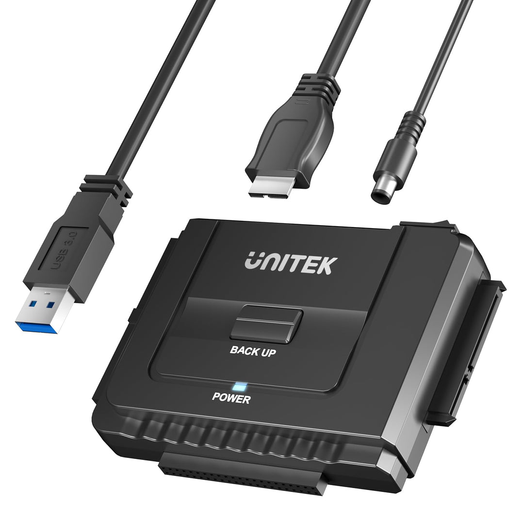 UNITEK USB 3.0 zu IDE SATA Konverter Externer Festplattenadapter für 2.5/3.5 Zoll HDD SSD Festplatte