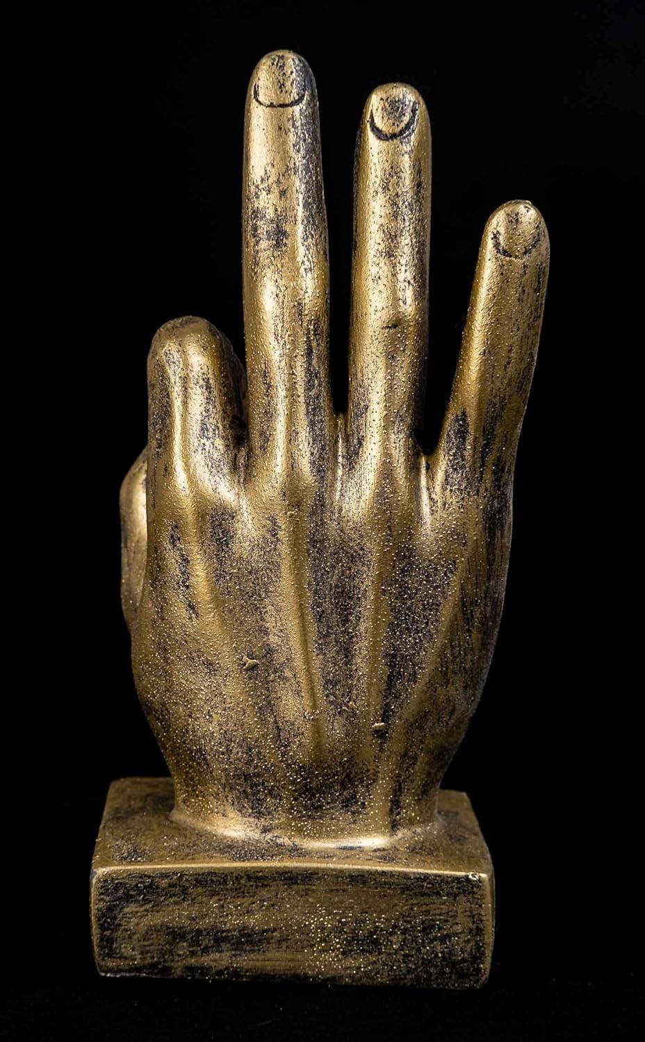 IDYL Moderne Skulptur Figur Resin Finger o.k. | goldfb. | Masse: 9x6x16,5 cm | Material: Polyresin (