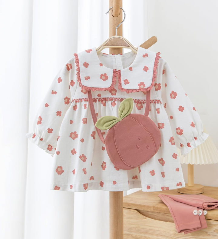 Kinder Bekleidungssets für Baby-Mädchen Baumwolle Langarm Kleid Taille Hose Babykleidung Weiche Baby
