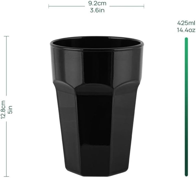 TREND FOR HOME Trinkgläser Bunt 425 ml Eiskaffee Gläser set 6 Teilig Gläser Schwarz Gläser Weiss Coc