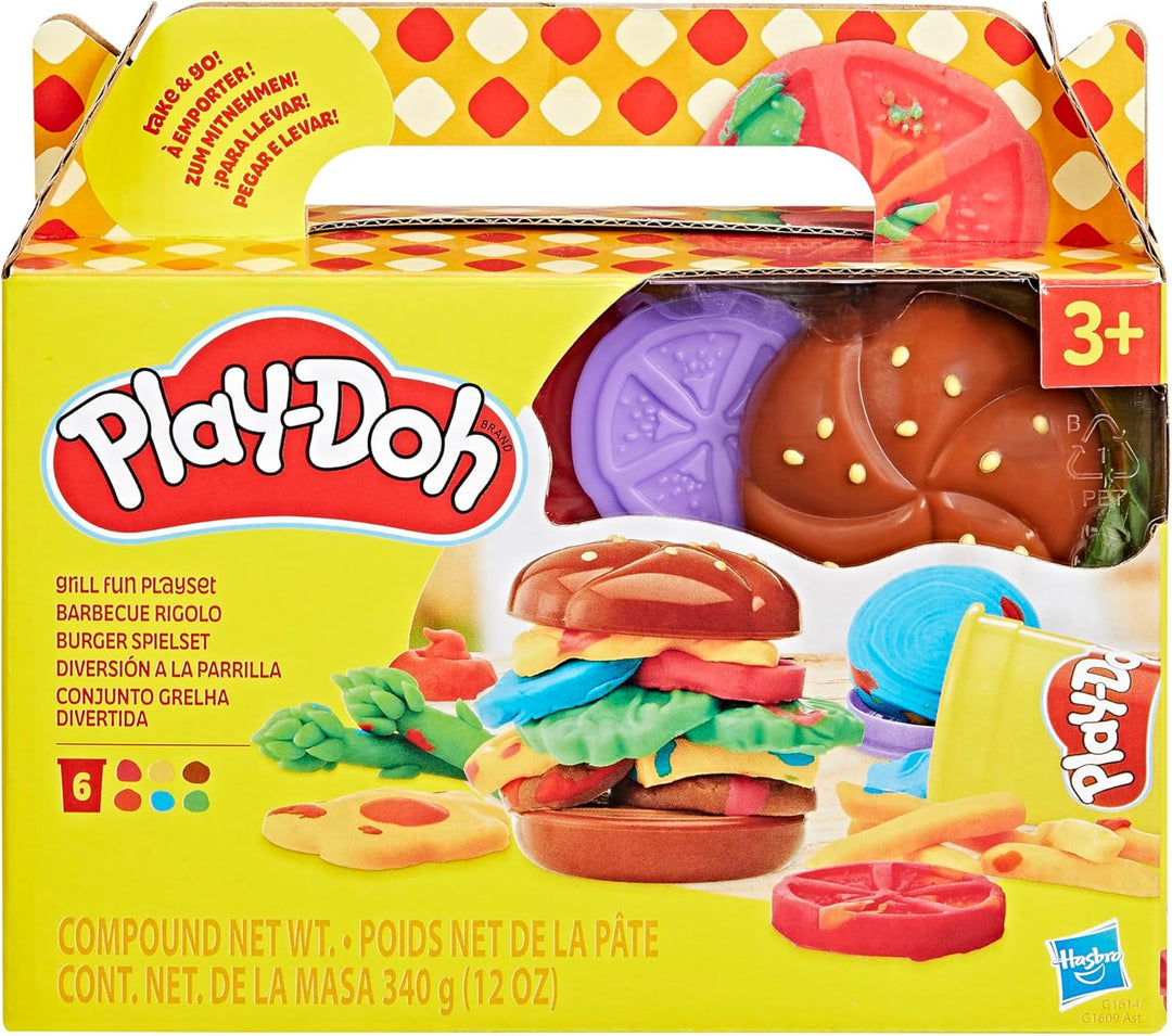 Play-Doh Burger Spielset, Bastel-Set für Mädchen und Jungen ab 3 Jahren, Kochspielzeug für Kunst & H