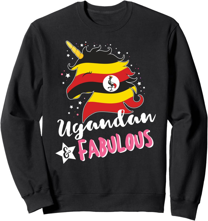 Ugandisches Einhorn Uganda Flagge Sweatshirt