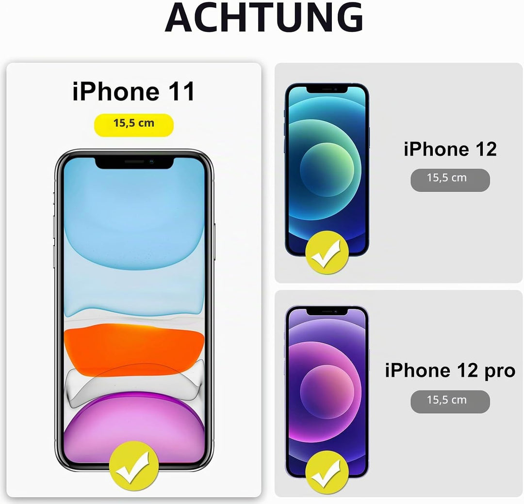 SPARIN Panzer Schutz Glas für iPhone 11 / XR und iPhone 12/12 Pro Schutzfolie, 3 Stück 9H Härte Glas