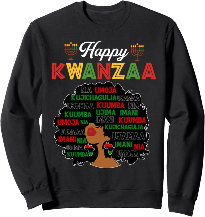 Happy Kwanzaa Decorations African American Sieben Prinzipien Sweatshirt