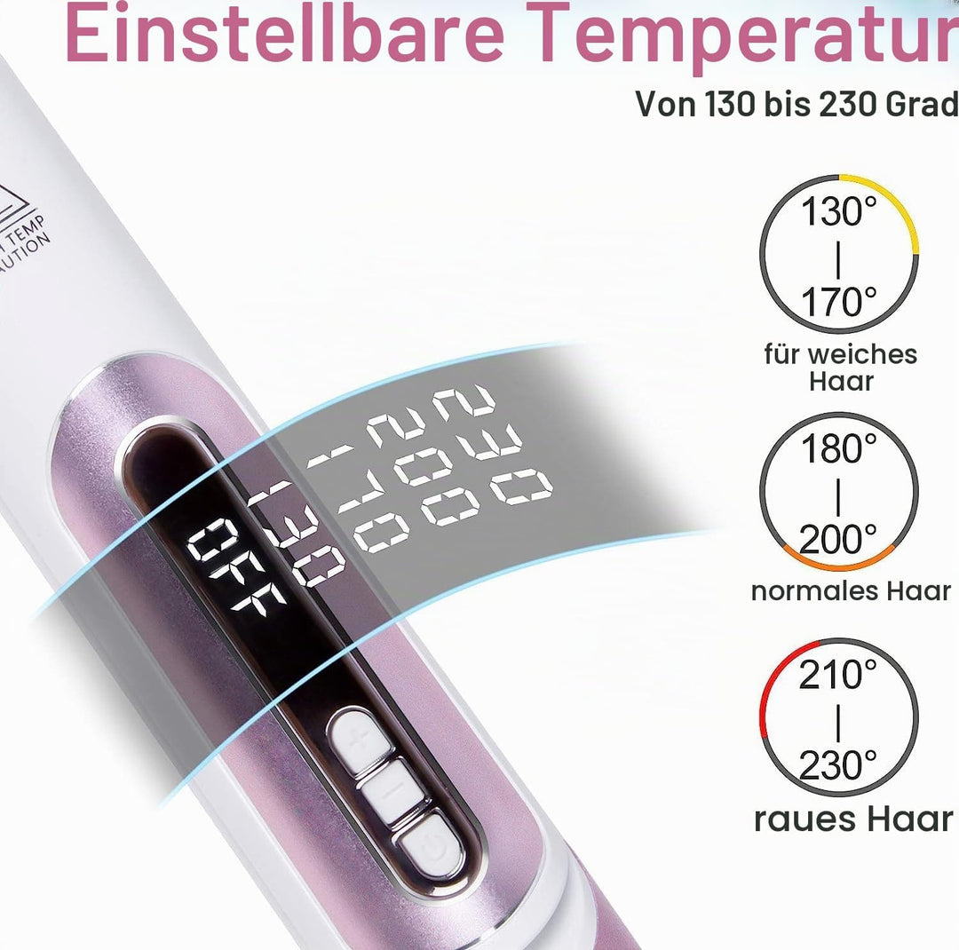 himaly 2-in-1 Haarglätter für Glätte und Wellen, 6 Temp Einstellungen &amp; 30s schnelle Erwärmung, LCD-