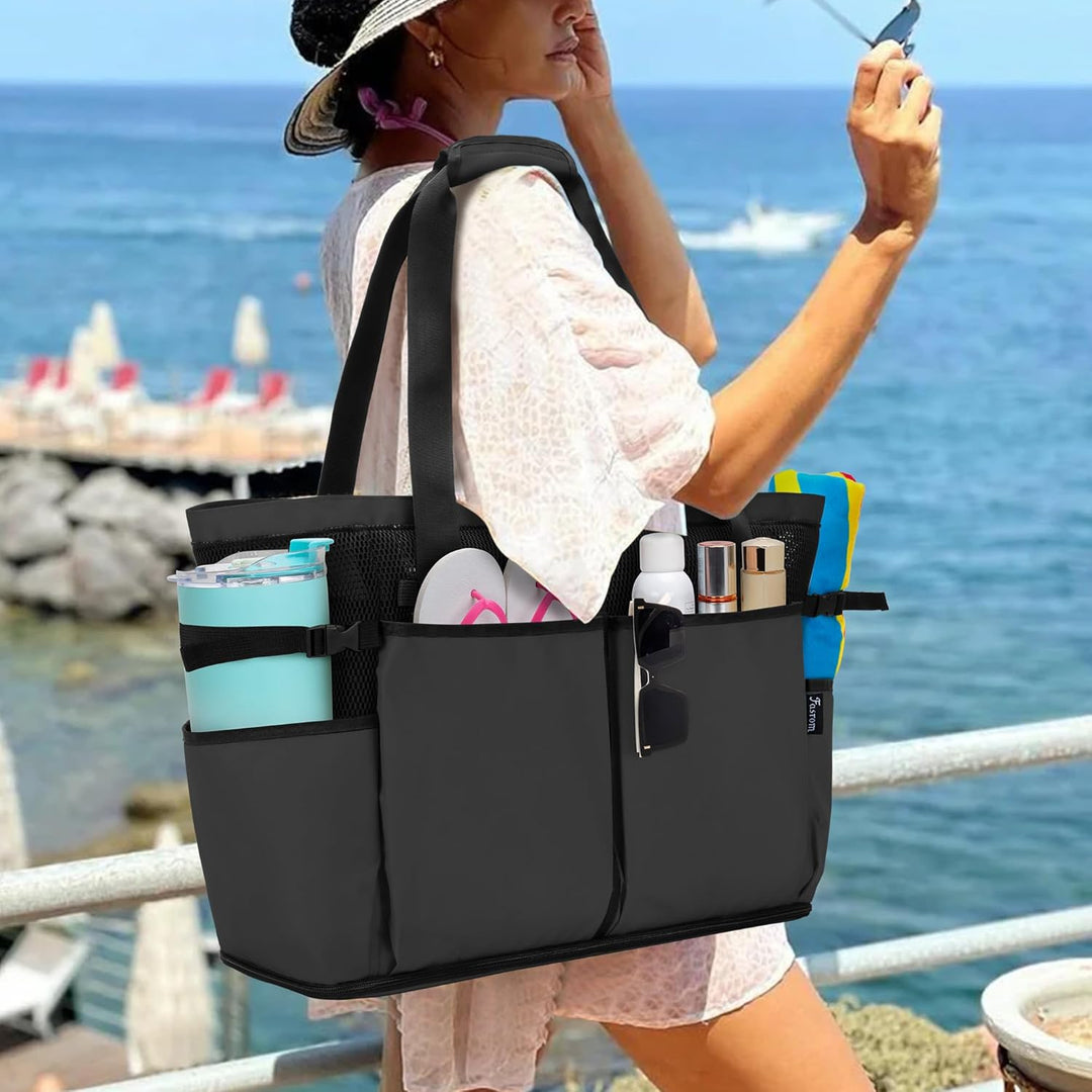 Fasrom Extra Grosse Netz Strandtasche, Übergrosse Strandtasche für Strandausflug (Patent Angemeldet)