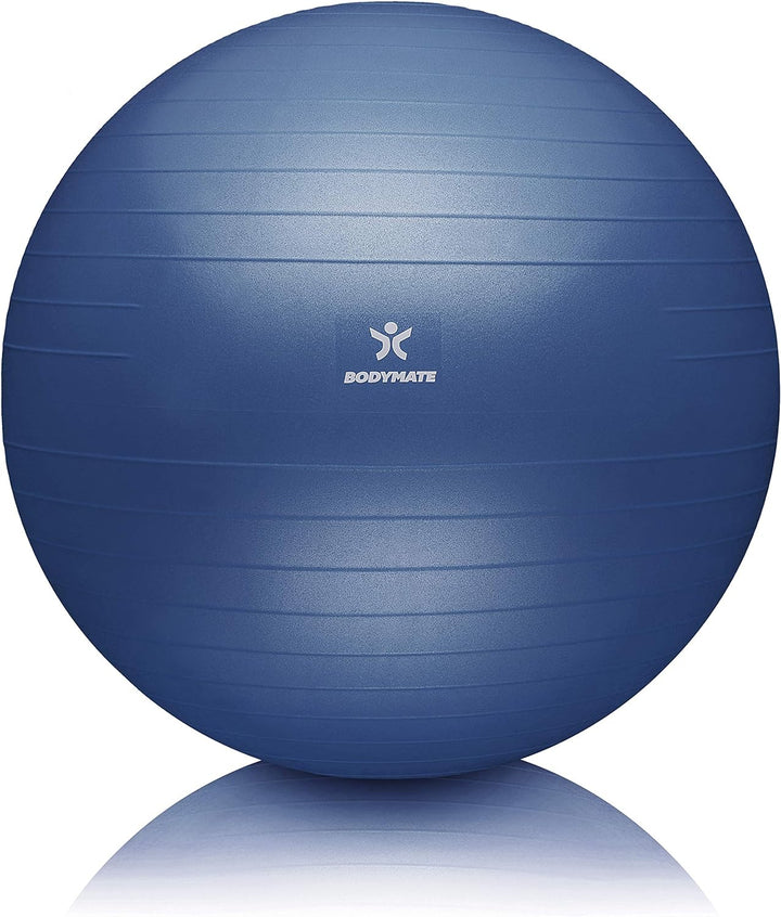 BODYMATE Gymnastikball Sitzball Trainingsball mit GRATIS E-Book inkl. Luft-Pumpe, Ball für Fitness,