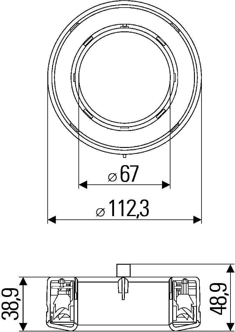 HELLA - Rückstrahler - Lichtscheibenfarbe: rot - Ringform - geschraubt - für waagerechte Befestigung