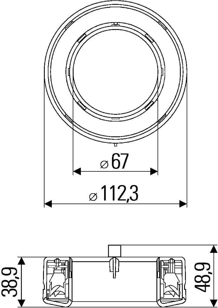 HELLA - Rückstrahler - Lichtscheibenfarbe: rot - Ringform - geschraubt - für waagerechte Befestigung