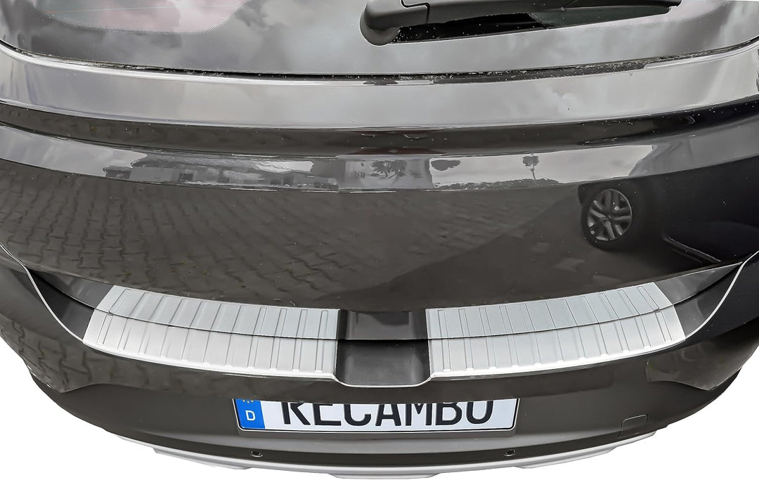 RECAMBO Ladekantenschutz Edelstahl matt gebürstet mit Textur - kompatibel für Dacia Sandero 3 - DJF
