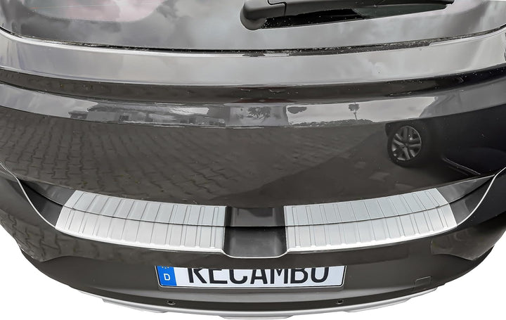 RECAMBO Ladekantenschutz Edelstahl matt gebürstet mit Textur - kompatibel für Dacia Sandero 3 - DJF