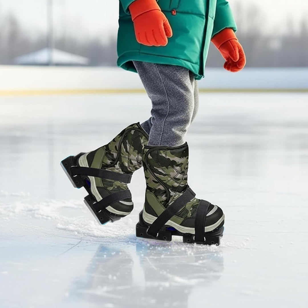 1 Paar Kleinkind-Schlittschuhe, verstellbare Kinder-Schlittschuhe mit starker Gürtelschnalle für Win