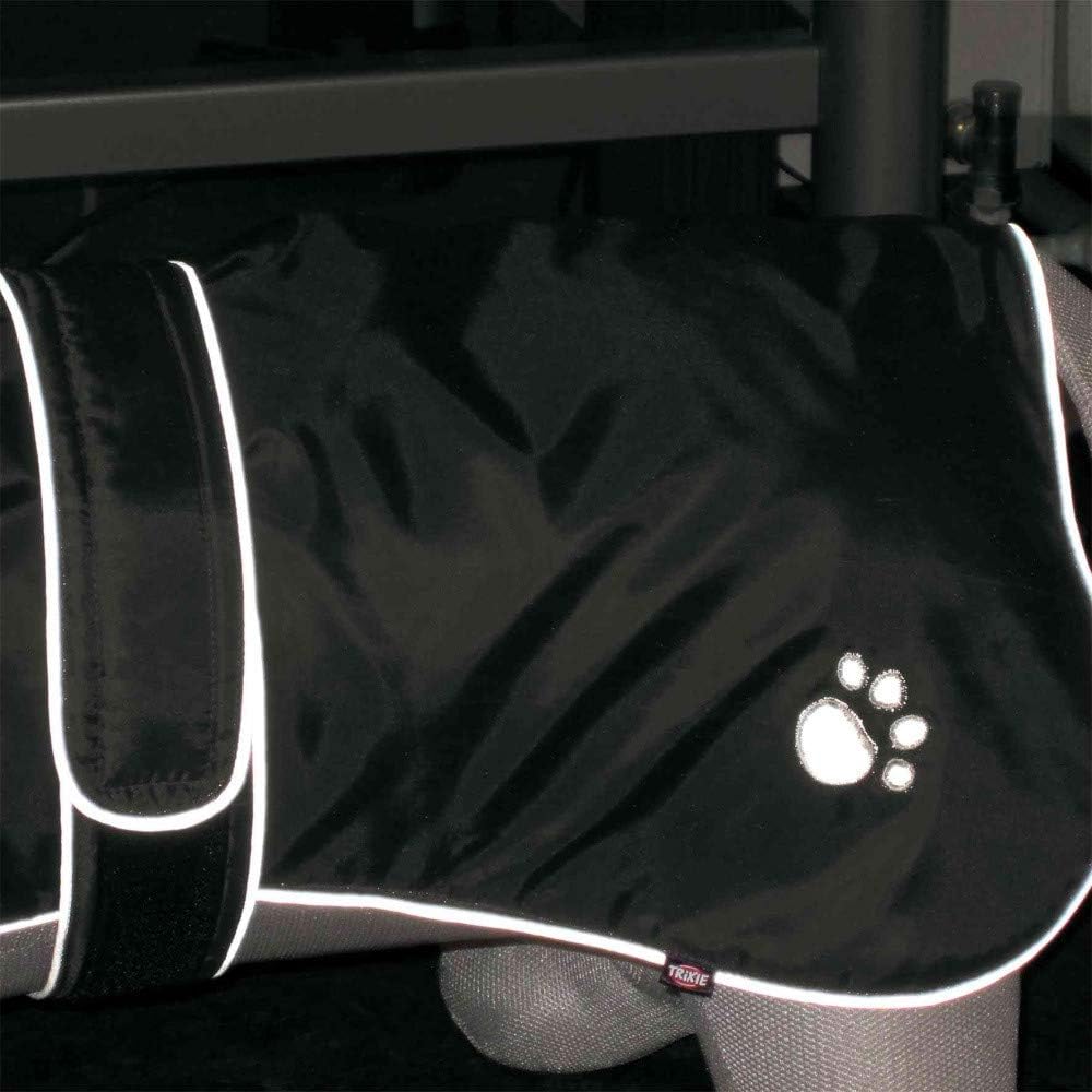 TRIXIE Hundemantel Orléans - Wasserabweisender Wintermantel für Hunde - XL (80 cm) schwarz, Hundereg