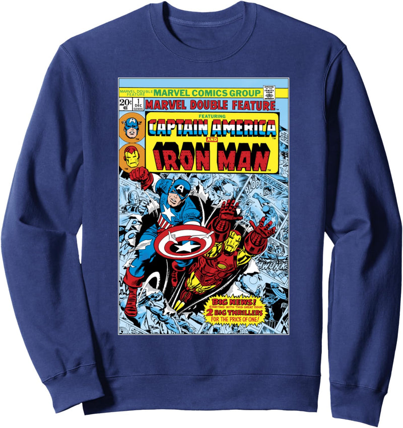 Marvel Double Feature Captain America & Iron Man Comic Cover Sweatshirt