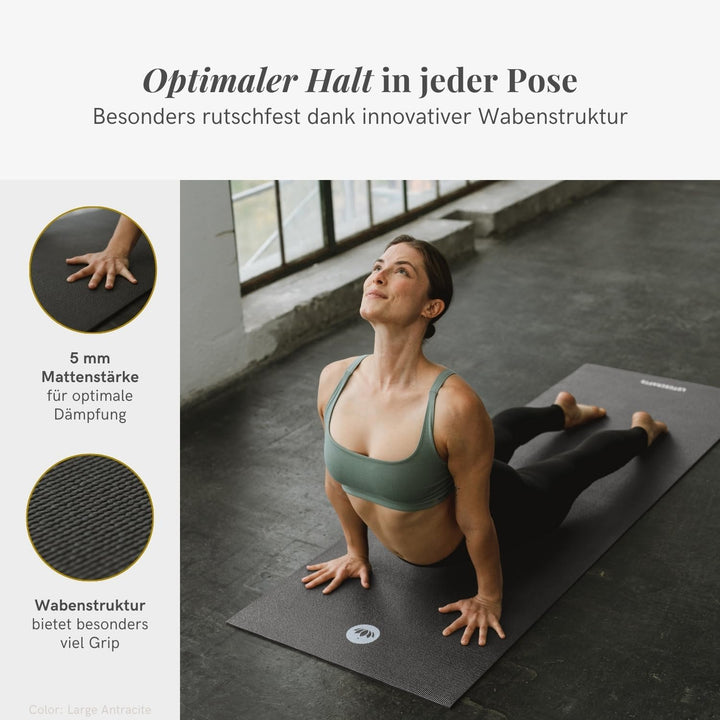 Lotuscrafts Yogamatte Mudra Studio XL [5mm Dicke] - Hautfreundlich & Schadstoffgeprüft - für Anfänge