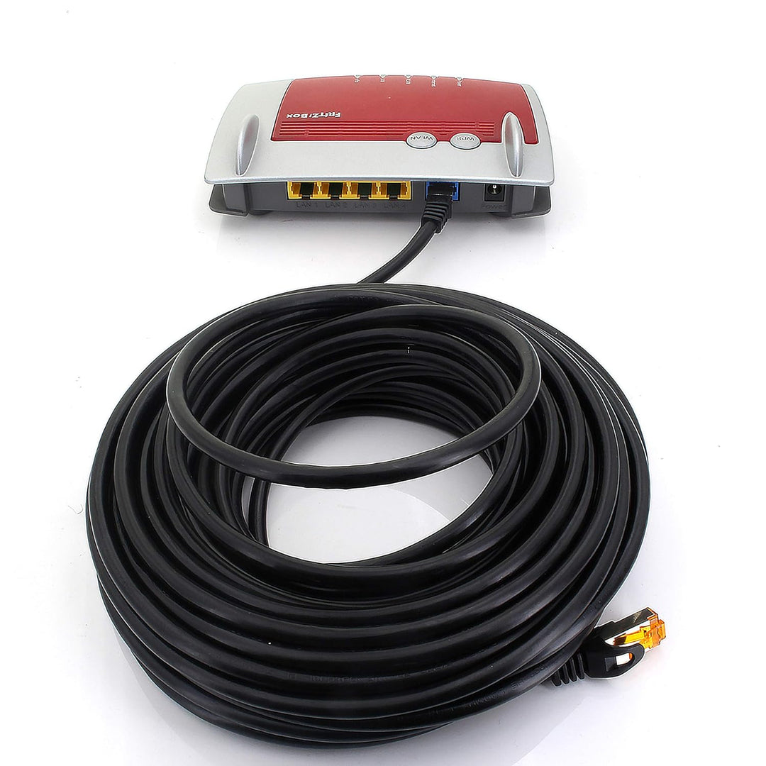 1aTTack.de 368262 Cat.6a Outdoor Netzwerkkabel 45m - schwarz - Cat6a Patchkabel (SFTP PIMF) 10 Gb/s